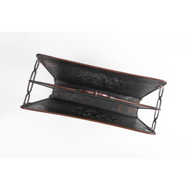 Mid-Century Modern Magazine Rack in Hammered Copper, France, 1890s For Sale - Image 9 of 11