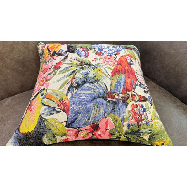 Woven Tropical Jungle Pillow Cover For Sale - Image 11 of 17
