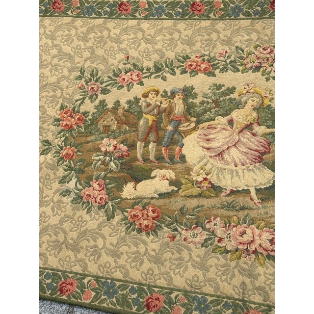 Vintage French Aubusson Style Jacquard Dance Tapestry, 1960s For Sale - Image 4 of 18
