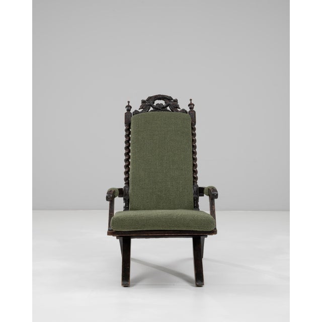 1900s French Wooden Folding Armchair with Upholstered Cushions For Sale - Image 16 of 18