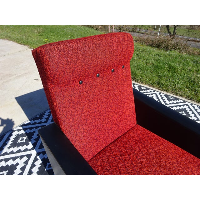 Vintage Red and Black Chairs with Compass Feet, 1970s, Set of 2 For Sale - Image 16 of 18