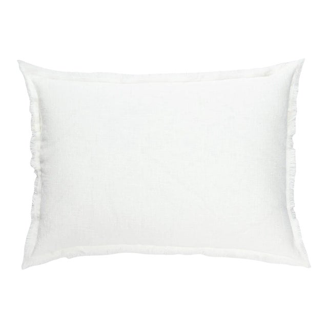 White 14x20 Down So Soft Linen Pillow For Sale