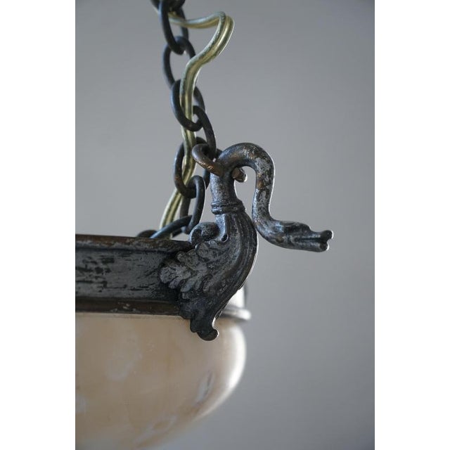 Art Nouveau Alabaster Pendant Lamp, Denmark, 1900s For Sale - Image 6 of 12