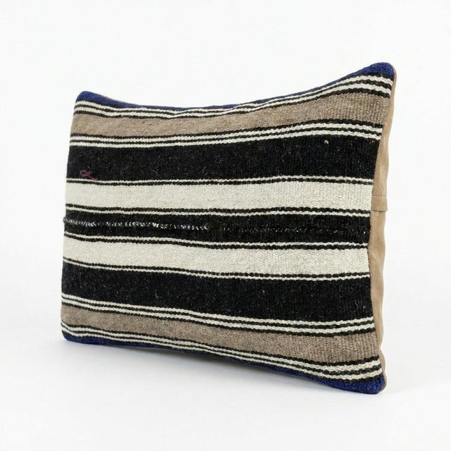 Mid-Century Modern Turkish Oushak Lumbar Kilim Pillow Cover 14'' X 24'' For Sale - Image 3 of 4