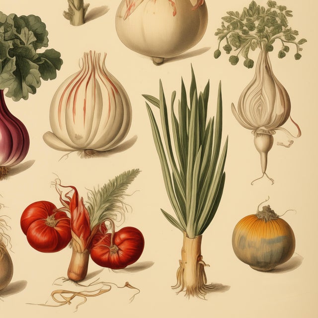 18' X 24' 'Vegetables' Botanical Print, Unframed For Sale - Image 4 of 5