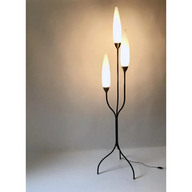 Black French Floor Lamp from Maison Lunel, 1950 For Sale - Image 8 of 10
