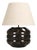 Hand-Blown Glass Table Lamp with Linen Shade in Black Marble by Svitanok For Sale