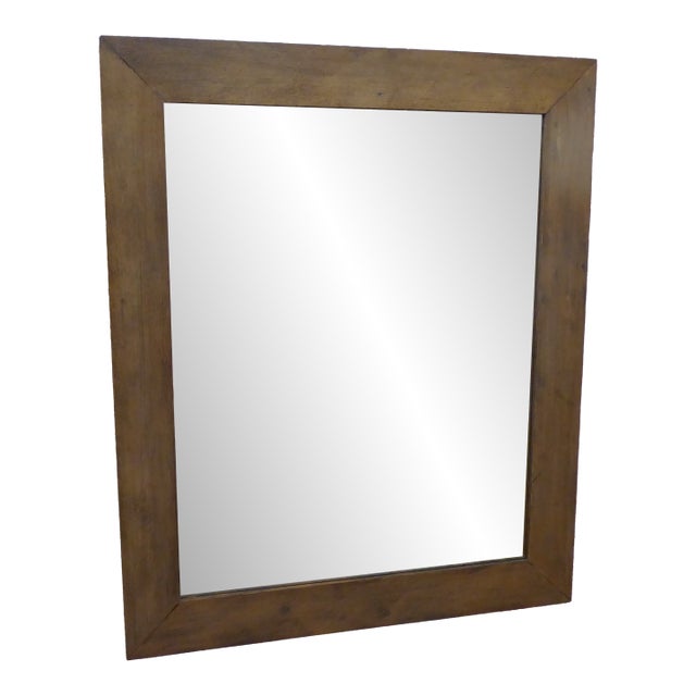 Vintage Weathered Wood Mirror For Sale