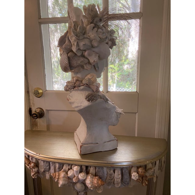 Shell Bust, “May River Venus” by Artist Fancy, May River Neptune, Signed For Sale - Image 9 of 12