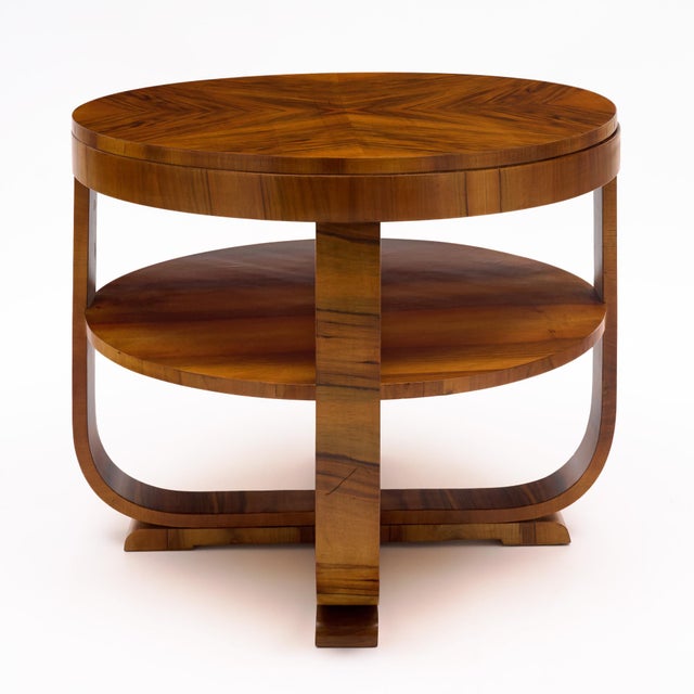 Austrian Biedermeier Art Deco period gueridon from Vienna. This piece is made of solid and veneered walnut and is finished...