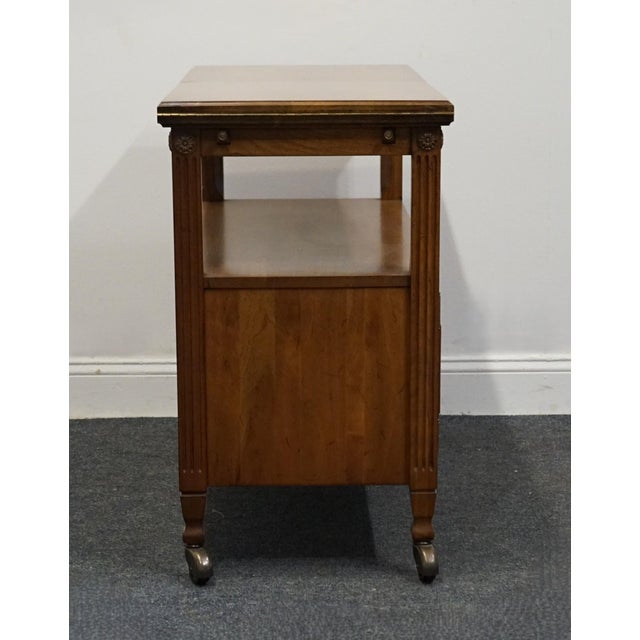Davis Cabinet Co. Solid Walnut Italian Provincial 80" Flip Top Server Buffet For Sale - Image 10 of 12