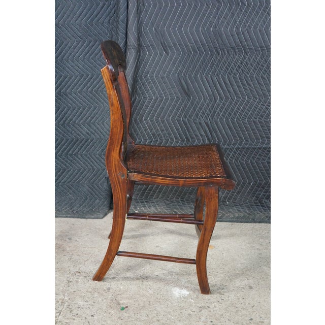Antique 19th Century American Federal Hitchcock Style Stenciled Cane Side Chair For Sale - Image 15 of 18