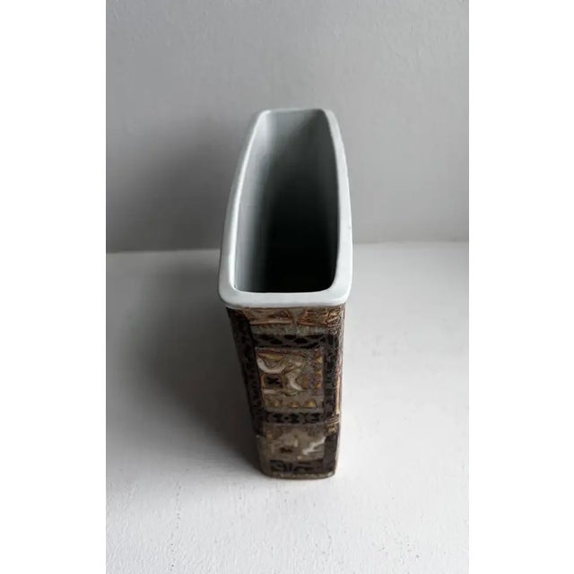 Nils Thorsson Mid 20th Century Nils Thorsson for Royal Copenhagen Danish Faience Baca Vase For Sale - Image 4 of 8