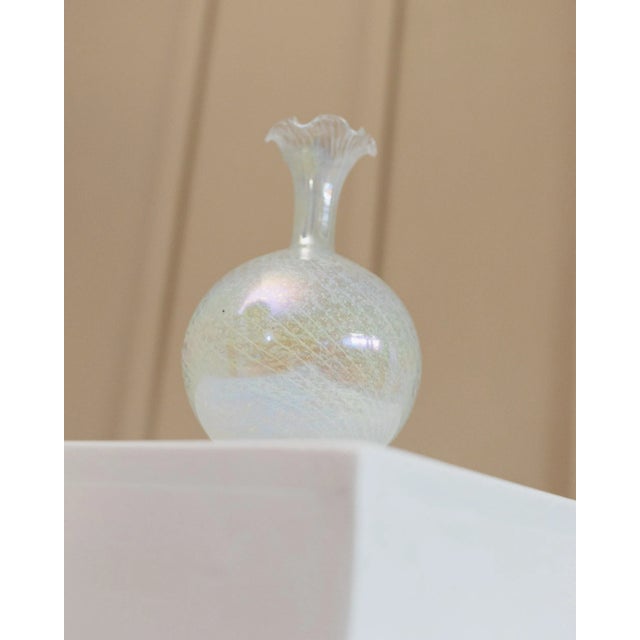 White Vintage Murano Glass Vase, 1940s For Sale - Image 8 of 11