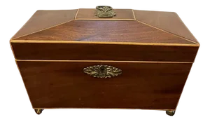 Regency Mahogany Inlaid Tea Caddy, 1825