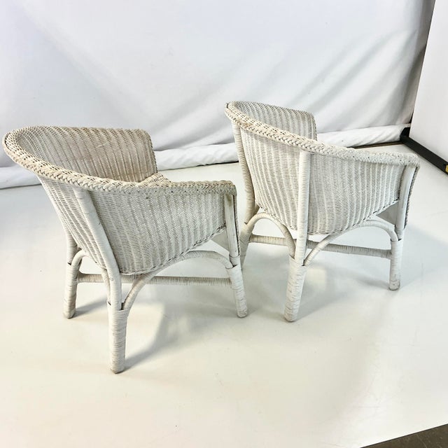 1980s Vintage Boho Chic Coastal Palecek Wicker Dining Chairs - Set of 8. For Sale - Image 12 of 18