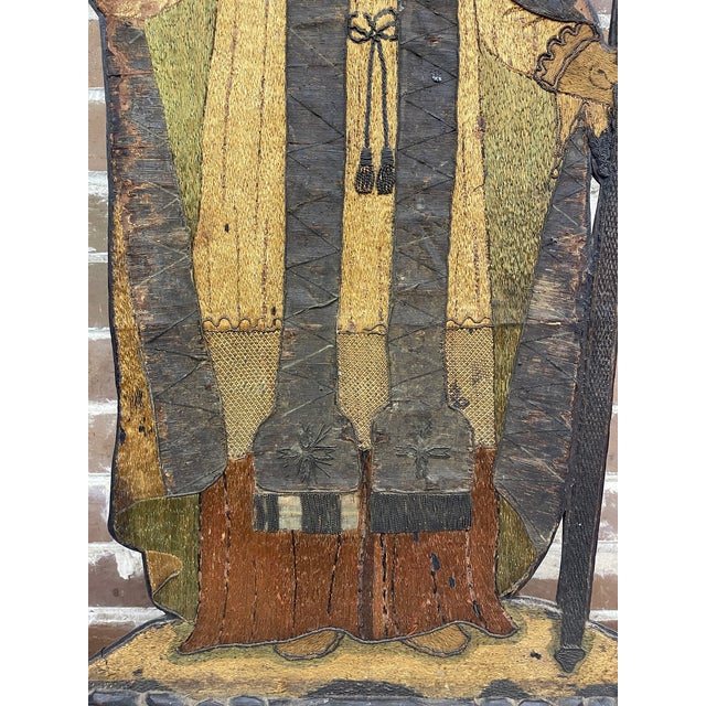 18th Century Carved Wood Bishop Saint Relief Plaque Statue For Sale - Image 4 of 8