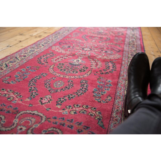 Vintage Meshed Rug Runner 3'4" X 16'1" For Sale - Image 9 of 12