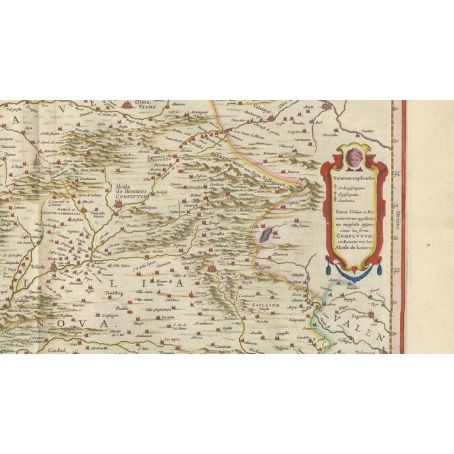 Paper Antique Map of Spain from Blaeu, 1642 For Sale - Image 7 of 12