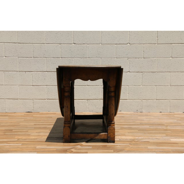Country French Tiger Oak Drop-Leaf Gateleg Dining Table, Rustic Farmhouse Oak Table, Circa 1950s For Sale - Image 18 of 18