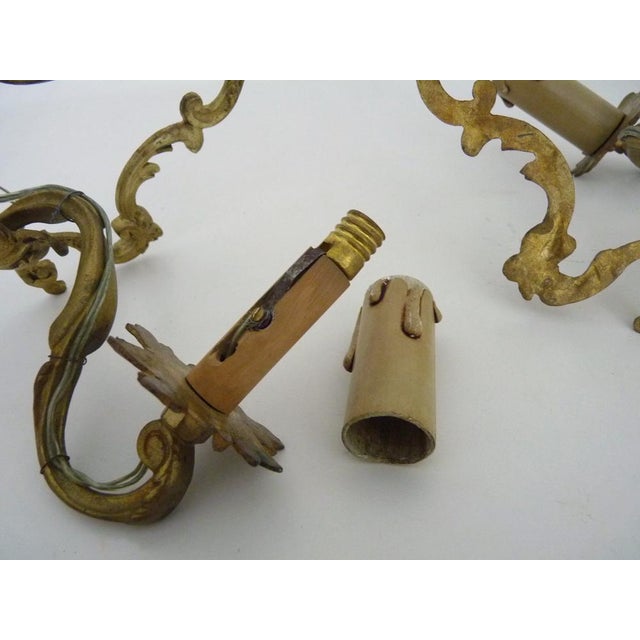Vintage Bronze Wall Sconces, 1950s, Set of 2 For Sale - Image 9 of 11