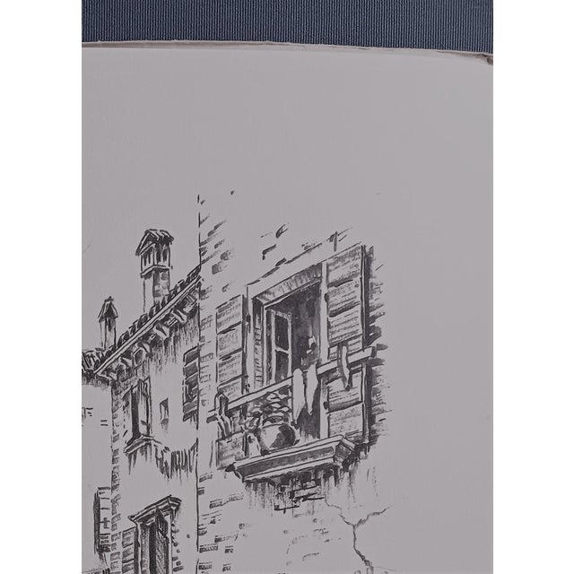 Toni Macchi, Views of a Mediterranean Village, 1978, Ink on Cardboard For Sale - Image 3 of 12