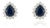8.01ct Royal Blue Sapphire & 2.19ct Diamond Halo Pear Stud Earrings in 14k White Gold- A Pair For Sale