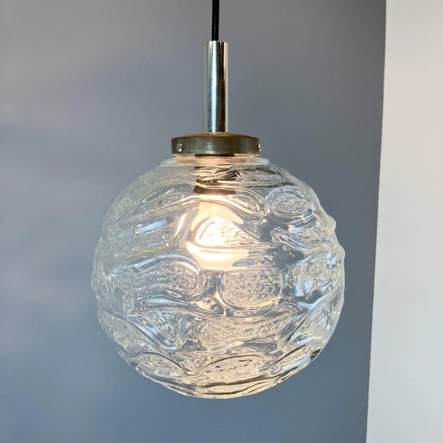 Bedside Lamps and Pendant Lamp with Glass Shades from Graebe, 1960s, Set of 3 For Sale - Image 4 of 14