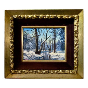 Bill Shaddix Winter Landcape C. 1980 Painting