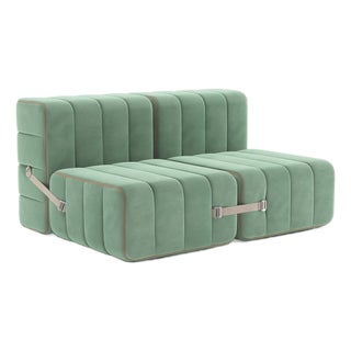 Curt Modular Set - Flexible 2-Seater - Barcelona - Patina - V3347/46 (Light Green) by Ambivalenz, Set of 4 For Sale
