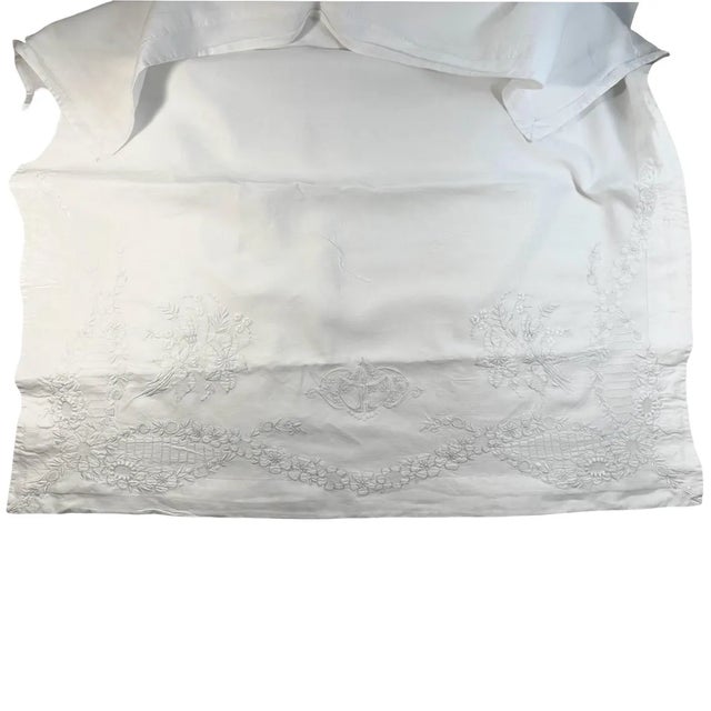"Once part of a young brideâs trousseau, this vintage French linen pillowcase was made in the 1920s, when initials were...
