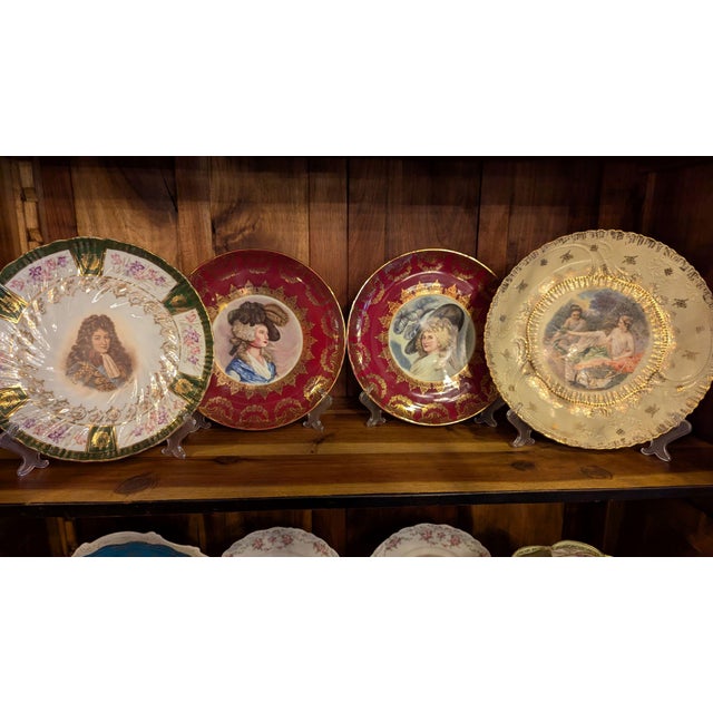 Set of 19 Victorian portrait plates ranging from Bavaria, Limoges France, Austria, Poland, Germany. The smallest one is...