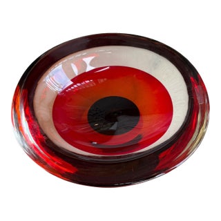 Vintage Murano Sommerso Glass Bowl Signed by Luigi Onesto for Oggetti For Sale