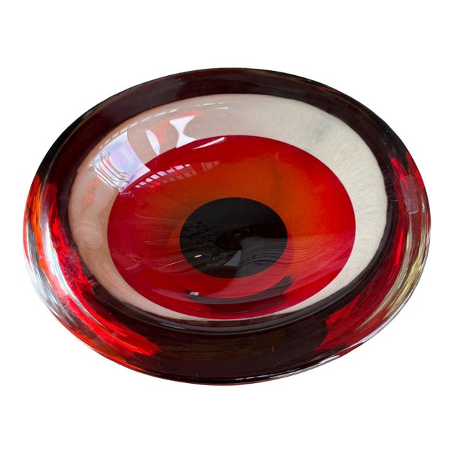Vintage Murano Sommerso Glass Bowl Signed by Luigi Onesto for Oggetti For Sale