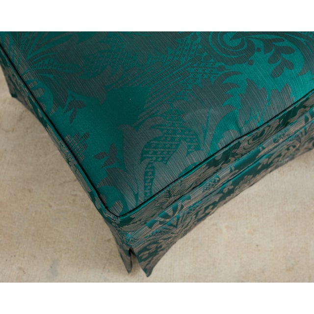 Pair of Drexel Heritage Slipper Chairs Fortuny Style Fabric For Sale - Image 11 of 12