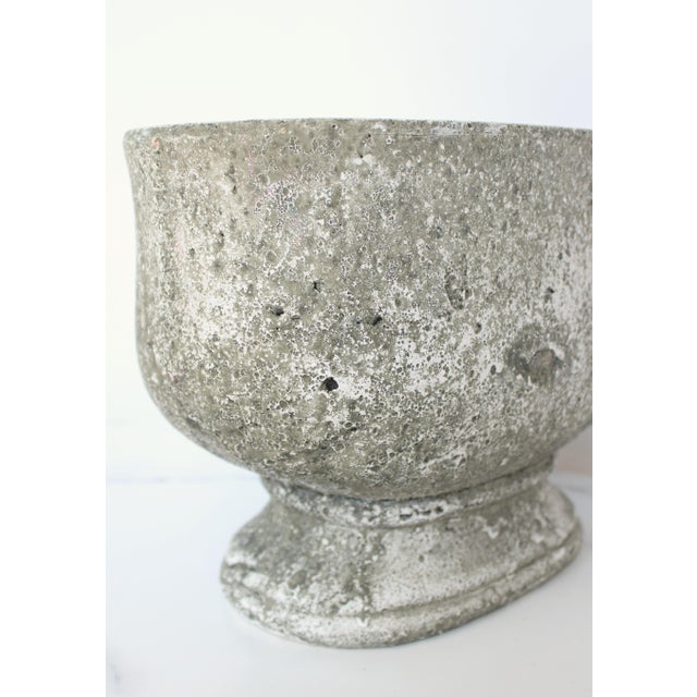 Organic Faux stone pottery cachepot/planter. Desirable matt finish in soft olive color. Recommended for indoor or outdoor...