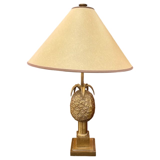 Gilt Bronze Pineapple Lamp from Maison Charles, 1960s For Sale
