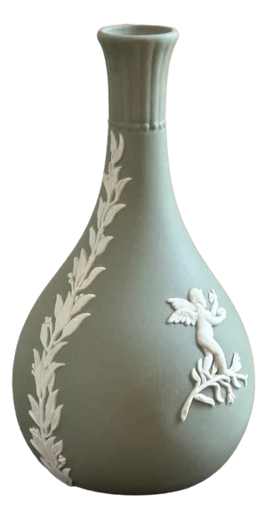 Vintage Wedgwood Jasperware Bud Vase in Sage Green