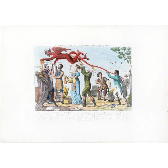 Image dimensions: 26.2 x 34 cm. Il Gran Diavolo Distributore dell'Oro (The Great Devil Distributor of Gold) is a beautiful...