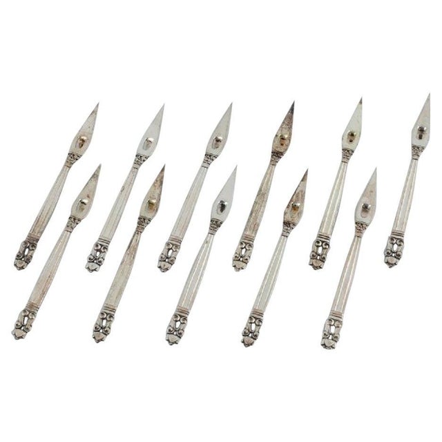 1940s Acorn Cocktail Picks in Sterling Silver from Georg Jensen, 1940s, Set of 11 For Sale - Image 5 of 5