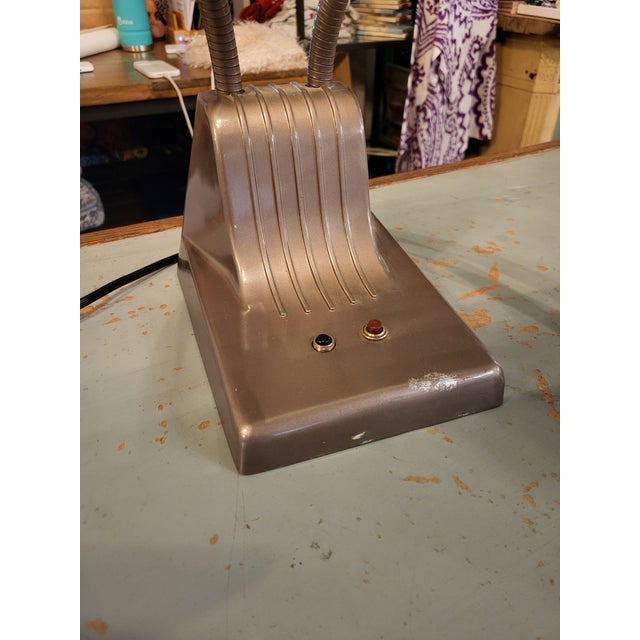 Dazor Vintage Industrial Dazor Model 1000 Double Gooseneck Drafting Lamp For Sale - Image 4 of 4