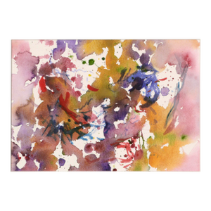 Vintage Abstract Splashes of Yellow, Red, and Purple by Les Anderson