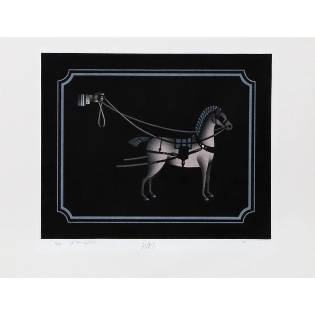 Minimalism Mario Avati, en Bel Equipage, Mezzotint For Sale - Image 3 of 3