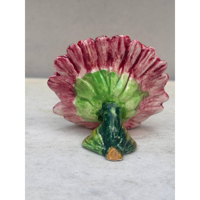 French Majolica Red Daisy Card Holder Delphin Massier, Circa 1890 For Sale In Austin - Image 6 of 8