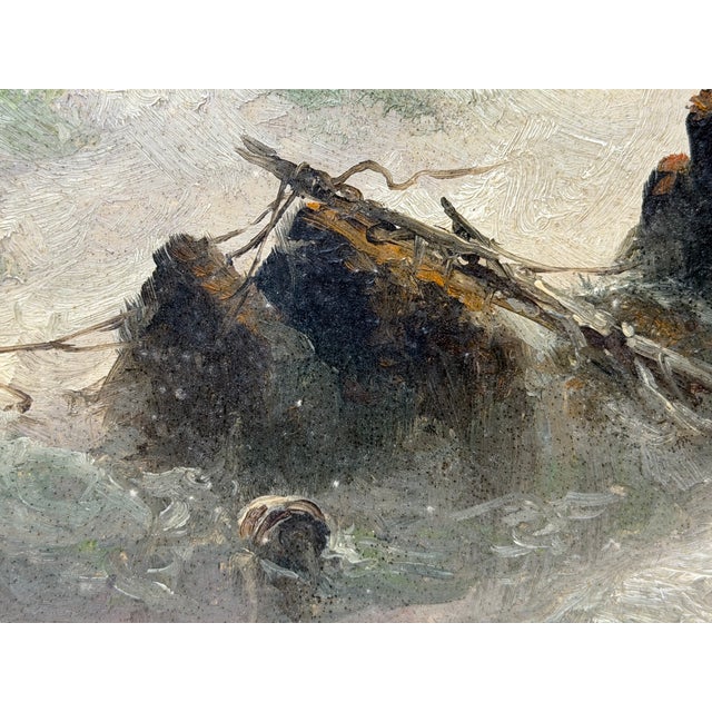 Sarah Louisa Kilpack (1839–1909) | La Corbière Lighthouse, Jersey | Dramatic Victorian Marine Oil on Board, c.1880 For Sale - Image 14 of 18