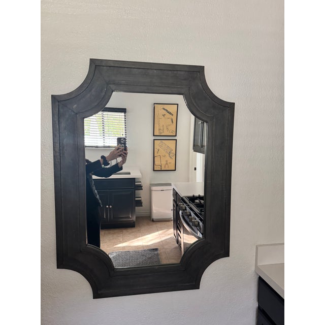 Large Clipped Corner Zinc Ta Lorton Vincent Mirror For Sale In Los Angeles - Image 6 of 9