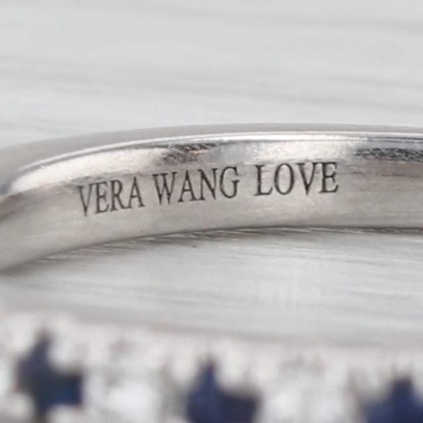 Vera Wang Love 0.29ctw Sapphire Diamond Band 14k Gold Stackable Wedding Ring, Size 6.5 For Sale - Image 9 of 9