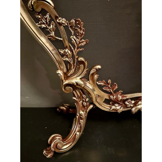 French Rococo Bronze Fire Screen from Bouhon Freres, 1880s For Sale - Image 9 of 10