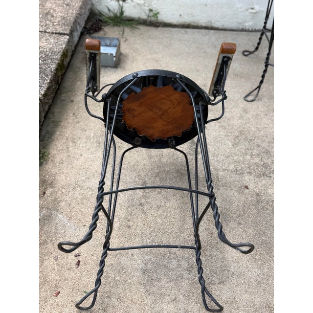 Metal Early 20th Century Ice Cream Parlor/#8m Billiard Chairs For Sale - Image 7 of 9