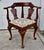 Statesville Co Mahogany Corner Chair Vintage Queen Anne Style Accent Slip Seat For Sale - Image 14 of 16